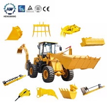 HW25-30 New designed front end loader backhoe earthmoving construction 92KW Diesel 4x4 drive backhoe loader